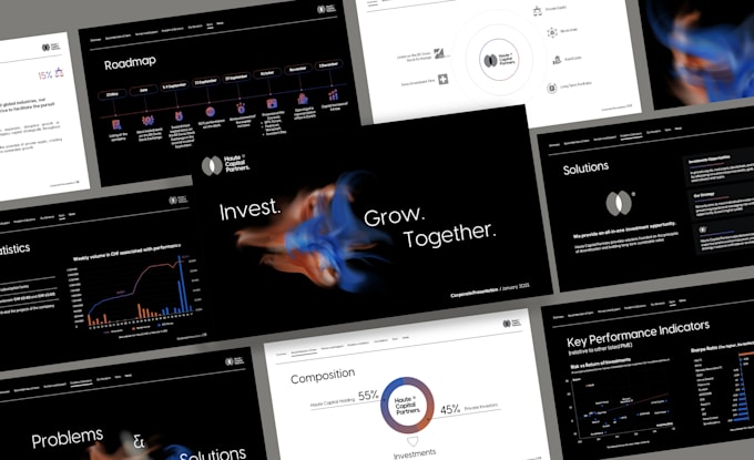 design a modern template and investor pitch deck