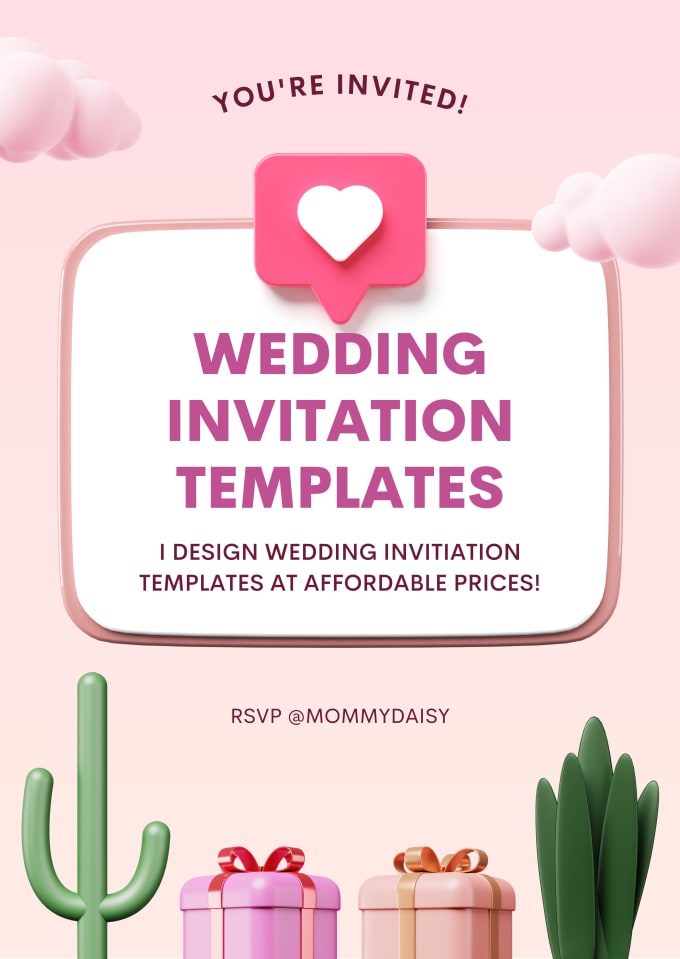 Create wedding invitation templates for you by Hudamzln | Fiverr