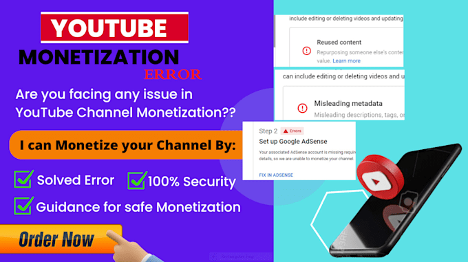 fix youtube monetization errors, reused content, step2 adsense issues