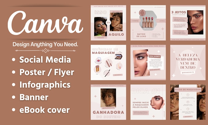 design flyer, poster, banner, business card, social media post, ebook in canva