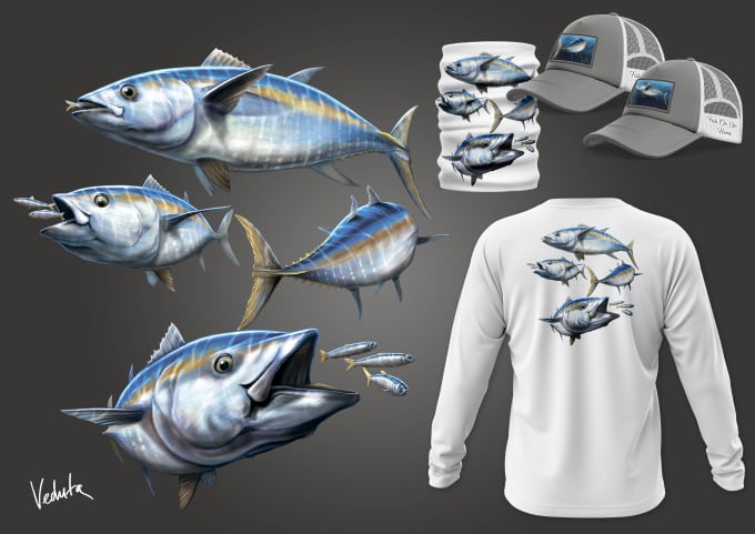 I Fish Therefore I'm Hooked Tuna Fishing T-Shirt - Tuna T-Shirts