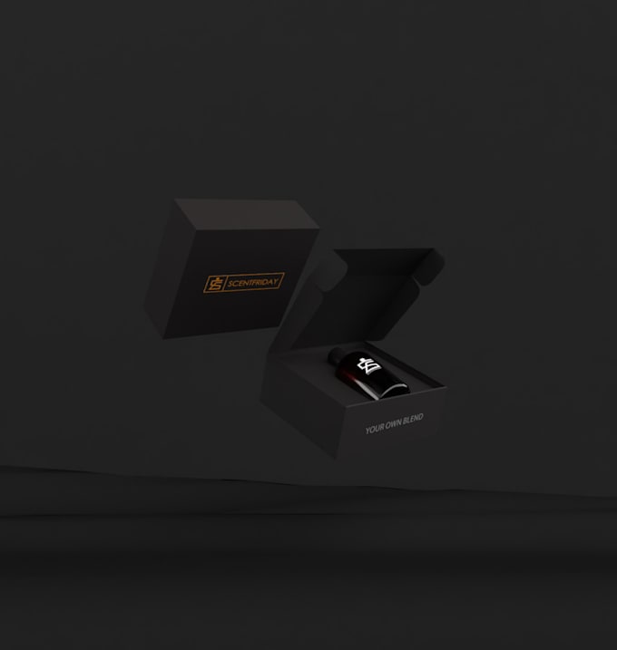 design customized bottle and box 3d mockup