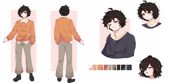 draw a custom character design or reference sheet