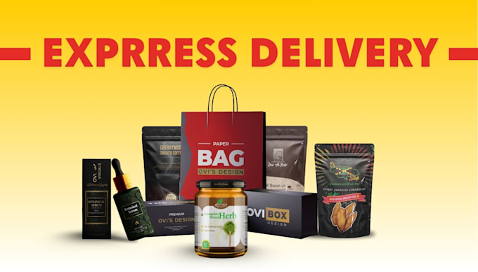 design eye catching product packaging labels and box design