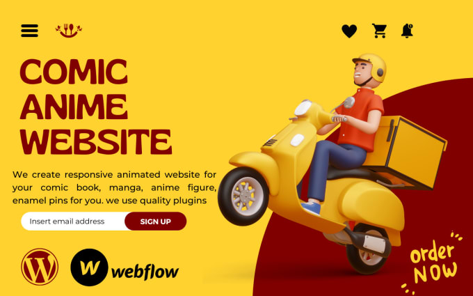 Create comic anime webtoon website,wordpress webflow animation website and  figma by Ajala_david | Fiverr