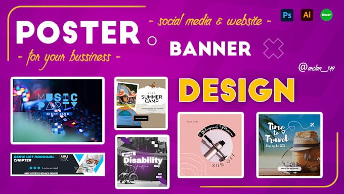 design eye catching social media posters and event banners for creators