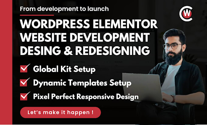 design redesign wordpress elementor pro website or divi website