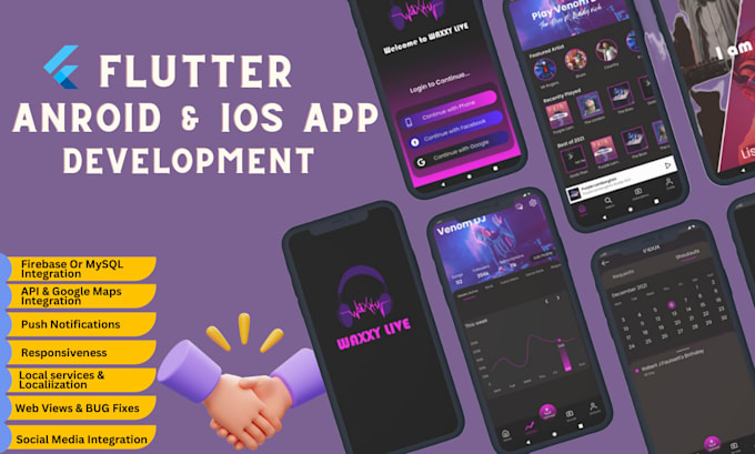 create custom android and ios apps using flutter and fix bug