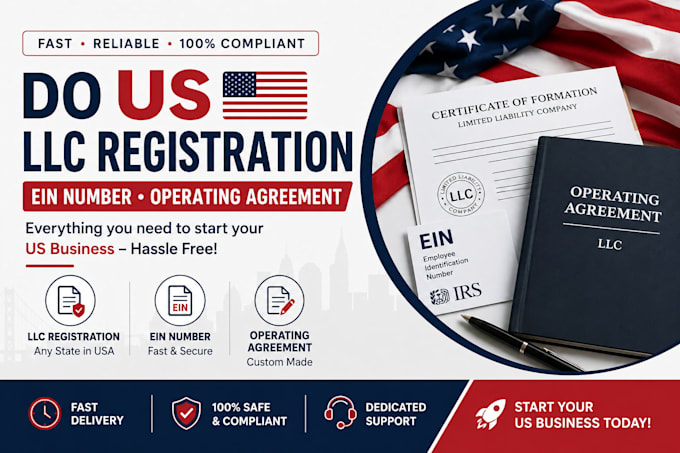 do US llc registration, ein number, operating agreement