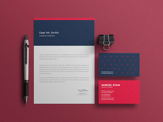 Create business card letterhead and envelope design by Naina5277 | Fiverr
