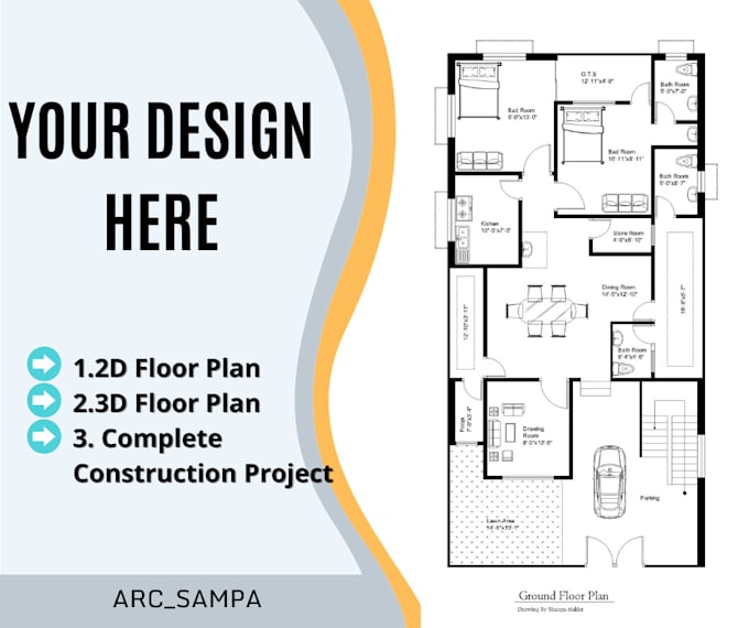 create a 2d floor plan for your dream home