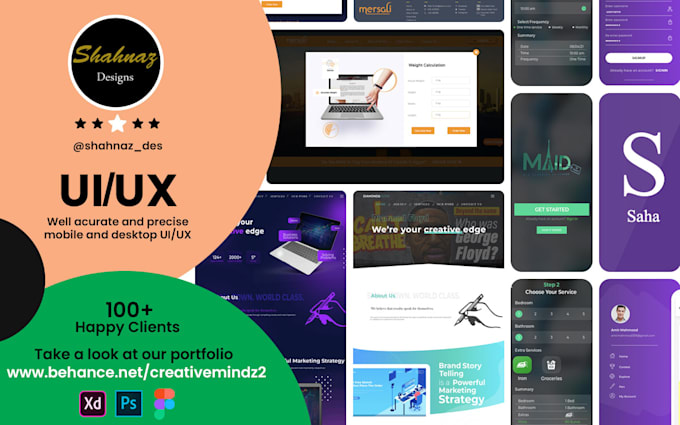 do mobile ui design, mobile app ui ux design, ui ux design figma xd