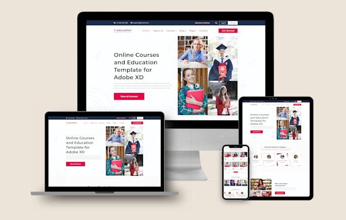 create a unique website UI UX in adobe xd or figma