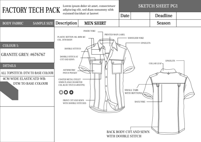 Create fashion tech pack for clothing brand and garments by Mahbub_77 ...