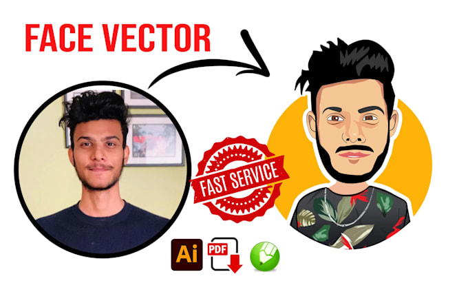 draw face portrait or face vector or face logo cartoon or face illustration