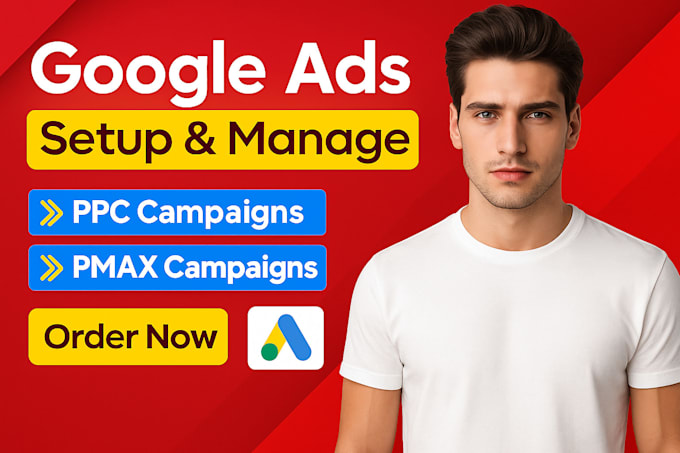 setup, manage, optimize google ads PPC campaigns, search youtube performance max