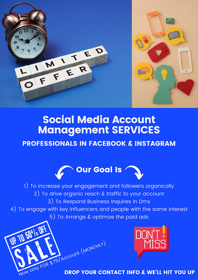 Manage your social media account by Manideol Fiverr