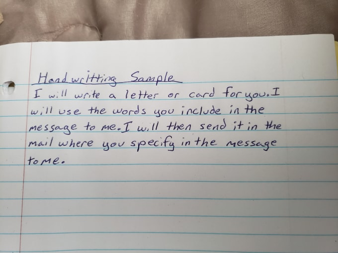 handwrite a letter or card for you