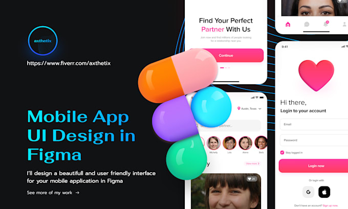 Do ui ux design for mobile apps using figma by Axthetix | Fiverr