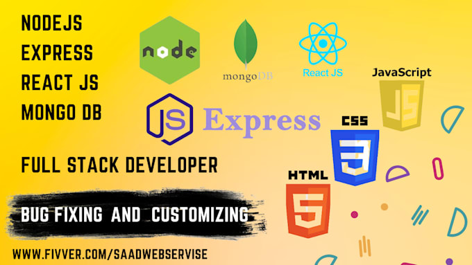 Be your nodejs react js html css javascript with design by ...
