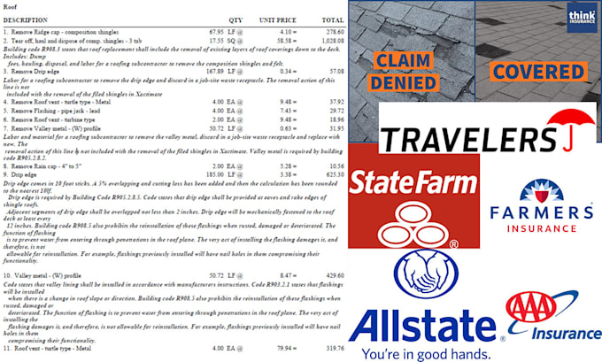 do roofing xactimate estimates for insurance supplements