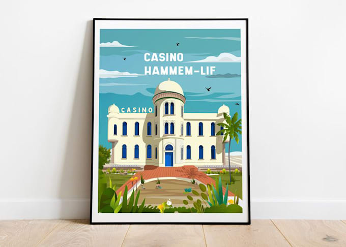 draw architecture or landscape into vector art illustration