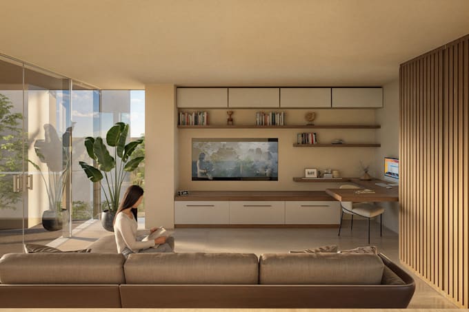 create house design, and realistic 3d render