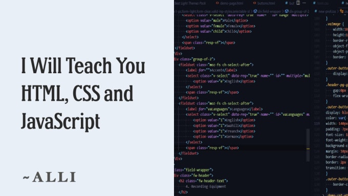 Teach you html, css and javascript by Alibaba8627 | Fiverr