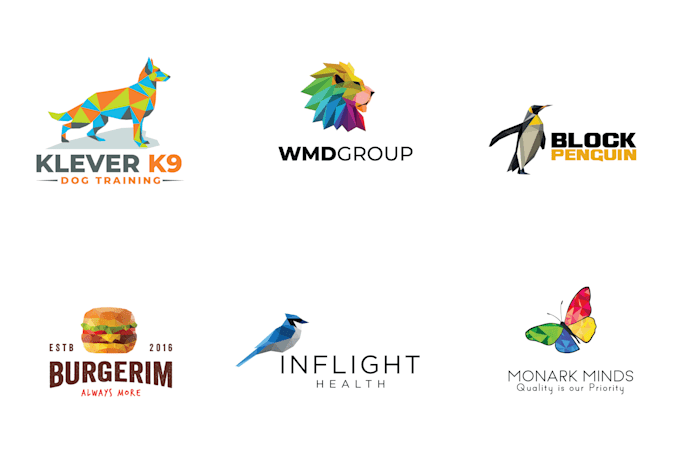 design origami, modern, polygonal or geometric logo
