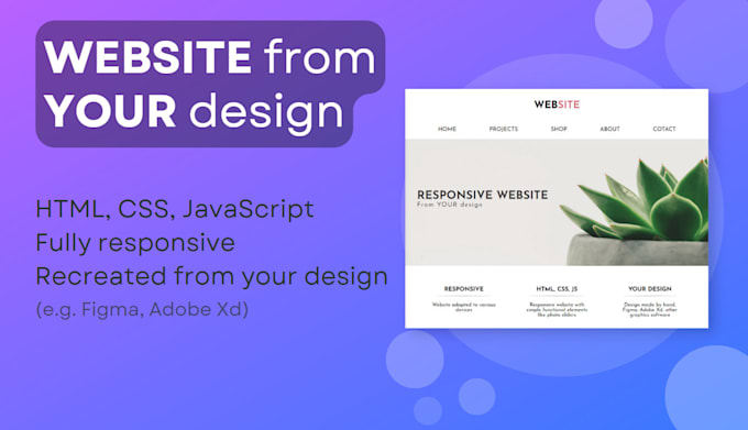 Convert your design into responsive html, css and js website by ...