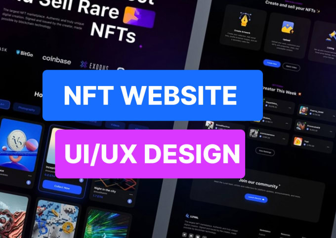 do nft website design or nft landing page UI UX using figma