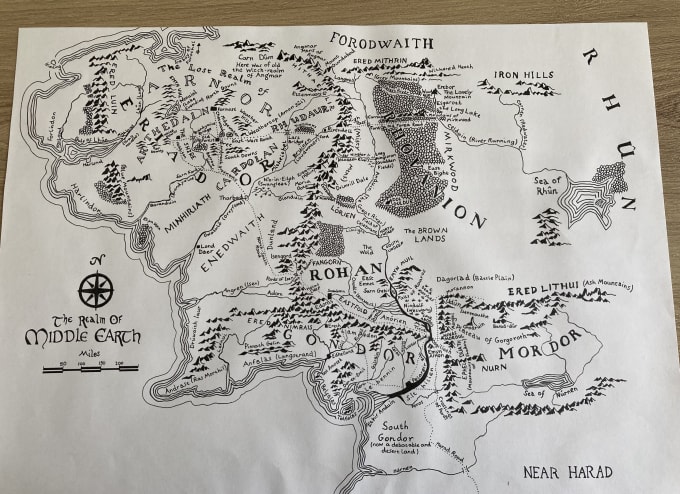 Draw and ink a fantasy map of your choice by Edward_jackson1 | Fiverr