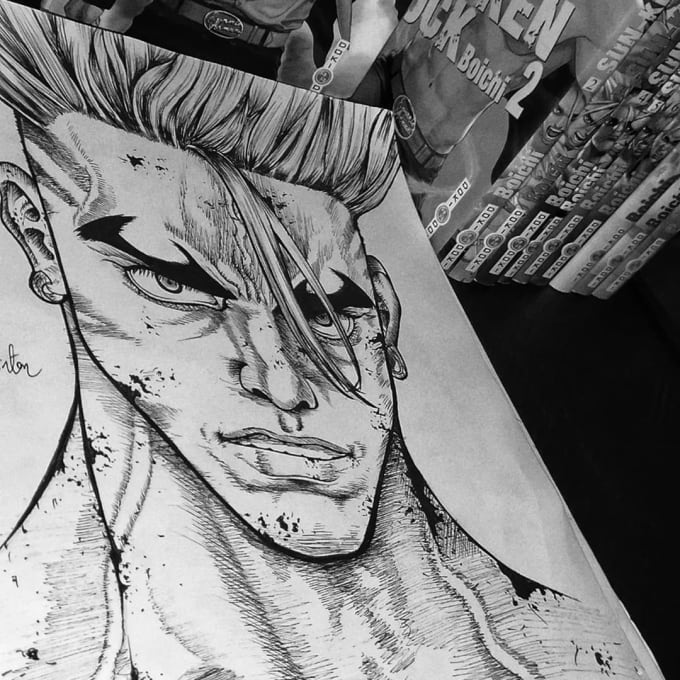 Draw black and white manga on paper by Toketsufr | Fiverr