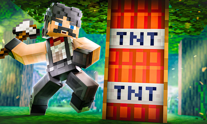 make cinematic minecraft thumbnail, art