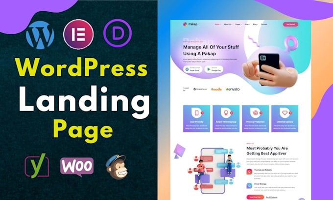 design modern and professional wordpress landing page with elementor pro