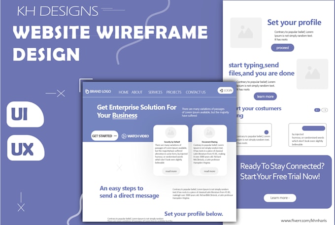 Make ui ux designs by Khnharis | Fiverr