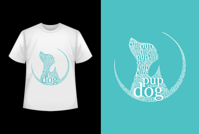 do word cloud portrait typography t shirt for pet or animal