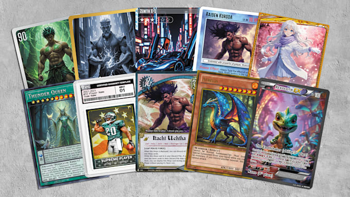 create tcg card, game card, trading card and sports card
