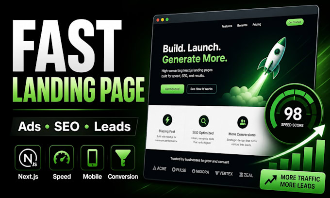 build a fast nextjs landing page that converts