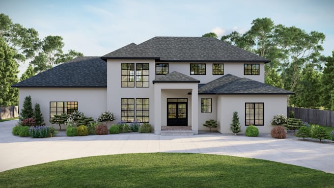 do 3d rendering and architectural 3d house exterior rendering nd 3d floor design