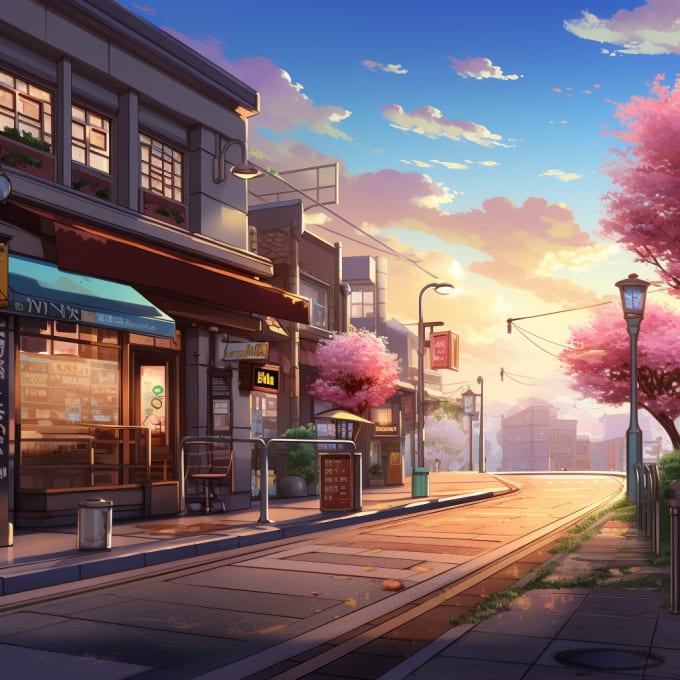 Beautiful Anime Street Scenery Cherry Blossom Kimono 4K Wallpaper #6.1621