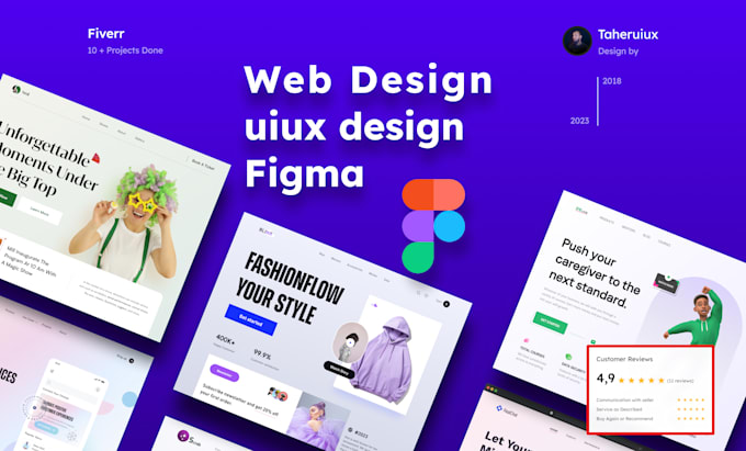 Do figma website design, website ui ux, figma landing page by Taheruxui ...