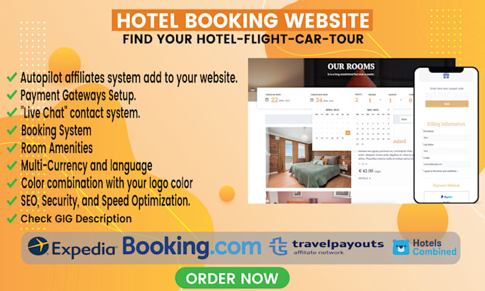 build wordpress hotel booking affiliate website