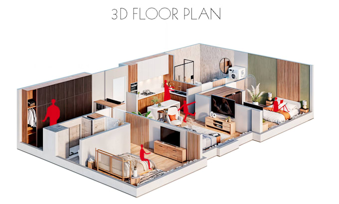 3d architectural floor plan rendering