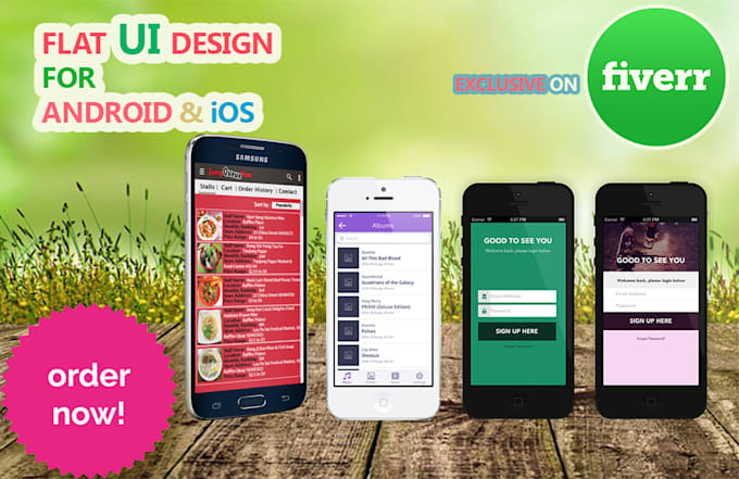 design flat UI for ios or android app