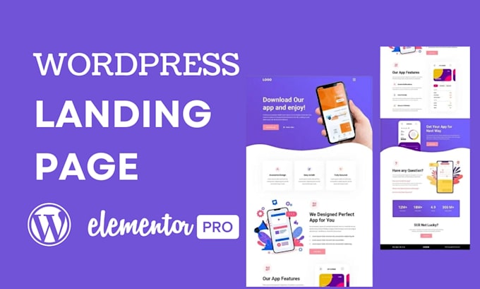 design responsive wordpress landing page elementor or elementor pro landing page