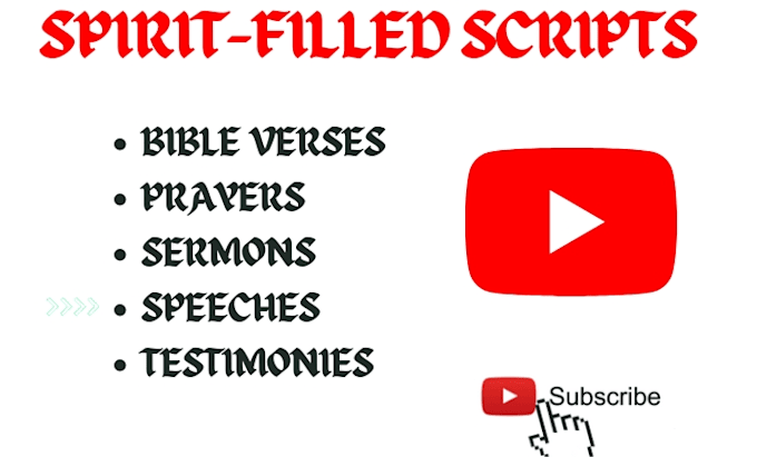 write christian, motivational, inspirational, youtube script, prayer, sermon