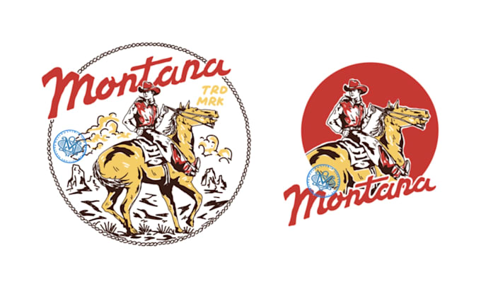 draw illustration western vintage for logo and tshirt