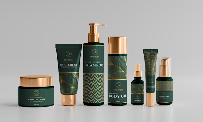 design minimalist cosmetic product label with 3d mockup