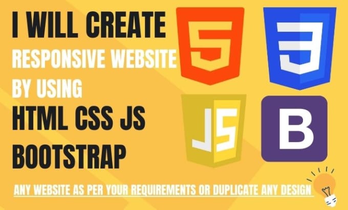 Create responsive front end website by using html css js bootstrap by ...